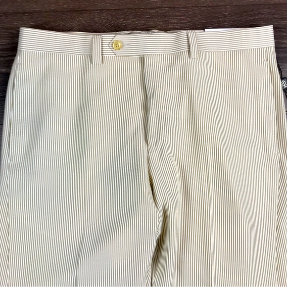 Lauren Ralph Lauren Mens Classic Fit 2 Piece Suit Jacket & Trouser - Tan & White - Picture 11 of 13